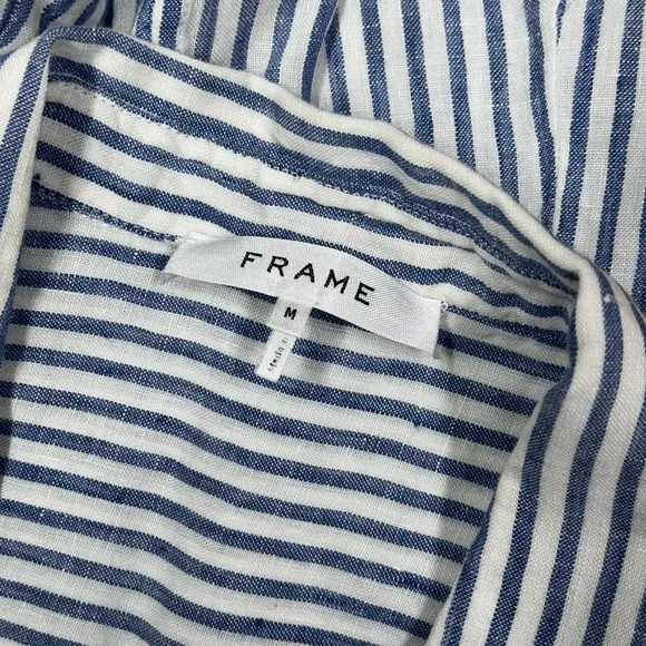 Frame Button Down Linen Short sleeve Shirtdress | Medium - Picture 5 of 6